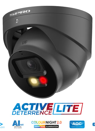 SPRO 4MP IP Turret Active Deterrence LITE with COLOUR NIGHT 2.0