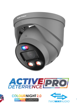 SPRO 6MP IP Turret ACTIVE DETERRENCE PRO – Grijs
