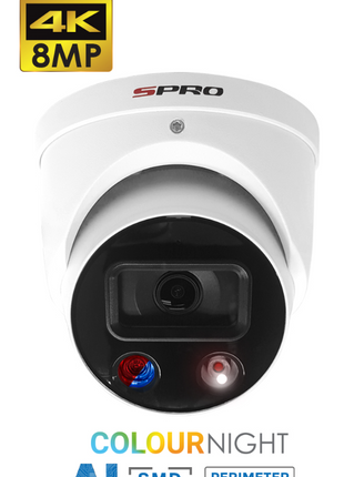 SPRO 8MP IP Smart Dual Illumination Turret White TIOC 2.0