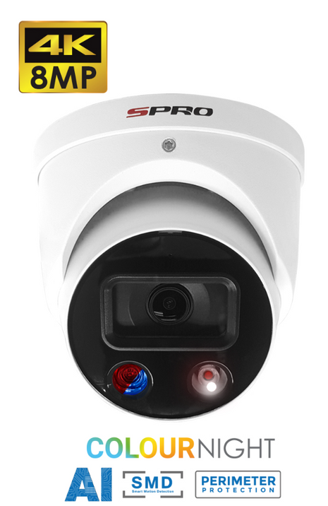 SPRO 8MP IP Smart Dual Illumination Turret White TIOC 2.0