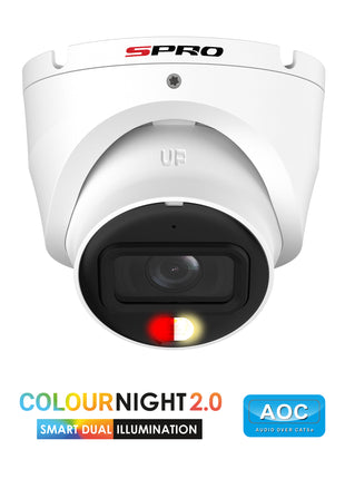 SPRO 8MP IP Turret with COLOUR NIGHT 2.0 and Built-In Mic (ECO)