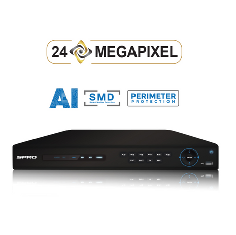 SPRO 4K 8 Channel 12MP IP NVR DHIPNVR08-4K-V2-0TB