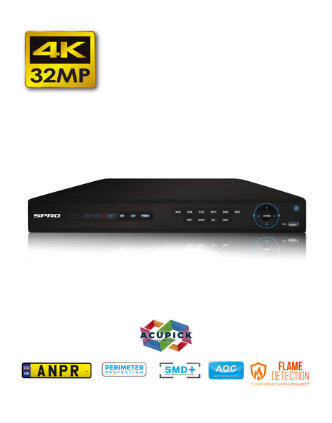 Spro 4k nvr 32kanaals DHIPNVR32-A8 16xpoe